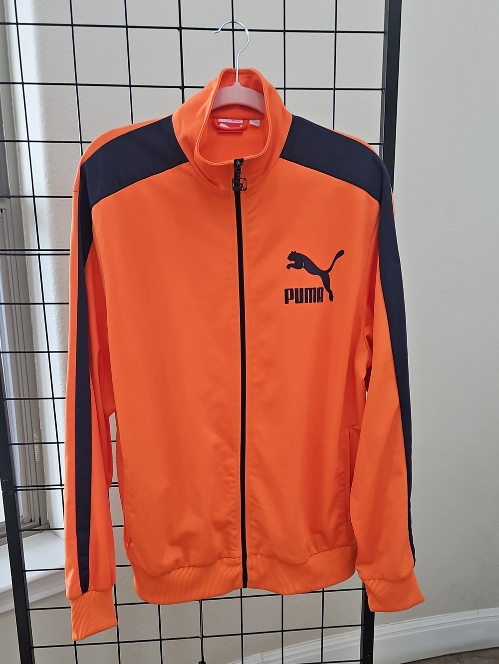 Puma Mens  Orange and Black Lightweight Track Jacket